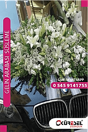 Gelin Arabası Süsleme Lara Modeli Gas10 Gelin Arabası Süsleme lara çiçekçi gelin arabası süsleme