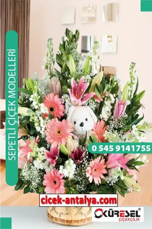 HOŞGELDİN BEBEK ARAJMANI ÜRÜN KODU SPA07 Çiçek Sepet Aranjman